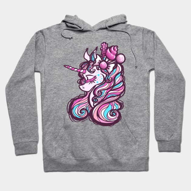 Pink Sugar Rush Unicorn Hoodie by Jan Grackle